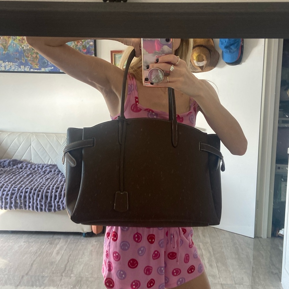 Brown h and m faux leather bag